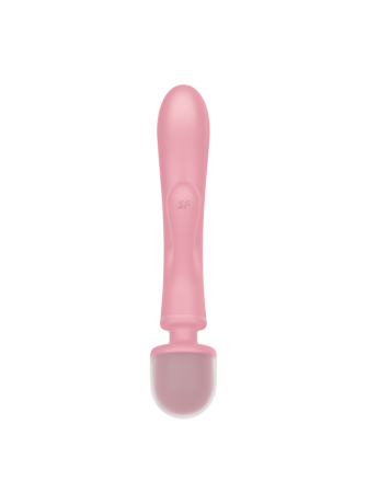 2 en 1 Vibromasseur rabbit et wand rose USB Triple Lover Satisfyer - CC597843